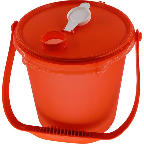 Tupperware Jumbo Canister Handle Serving Spout Pouring Orange Lid 20 C 1 Gallon - Picture 2 of 6